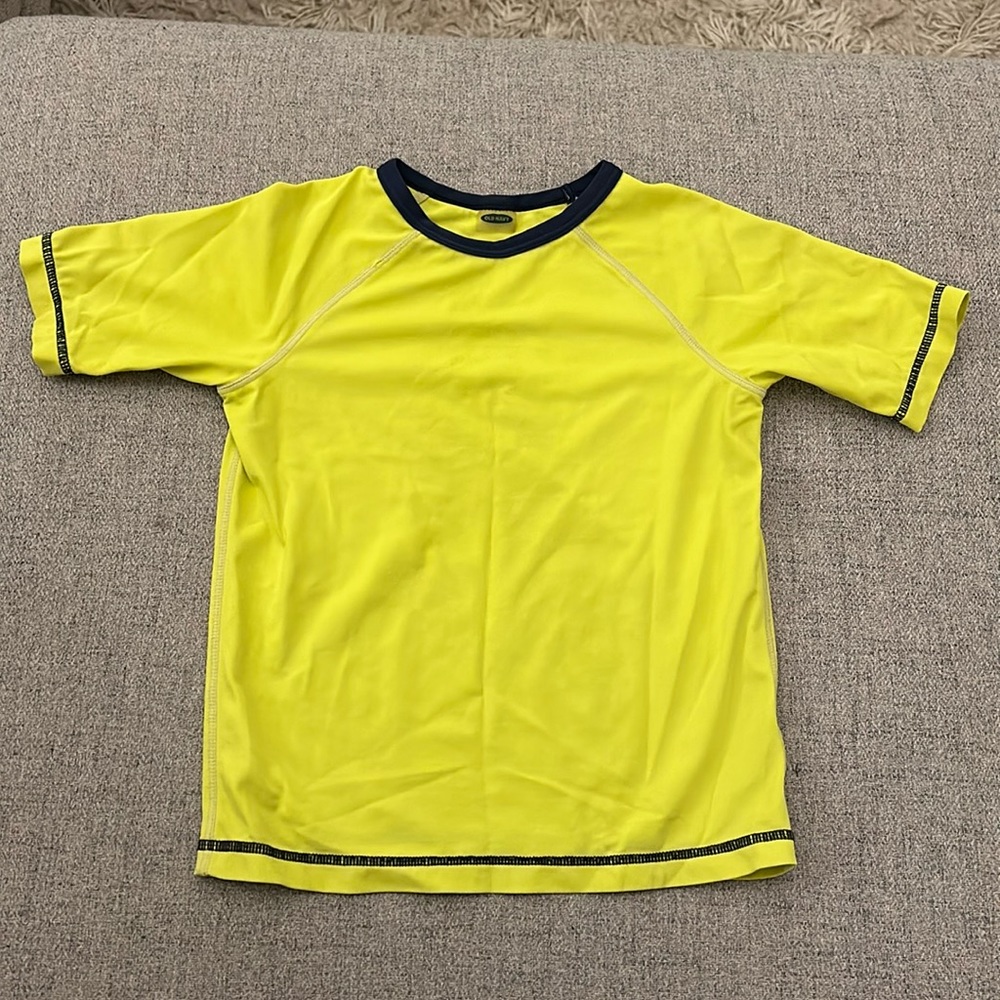 Boys neon yellow rashguard / swim shirt